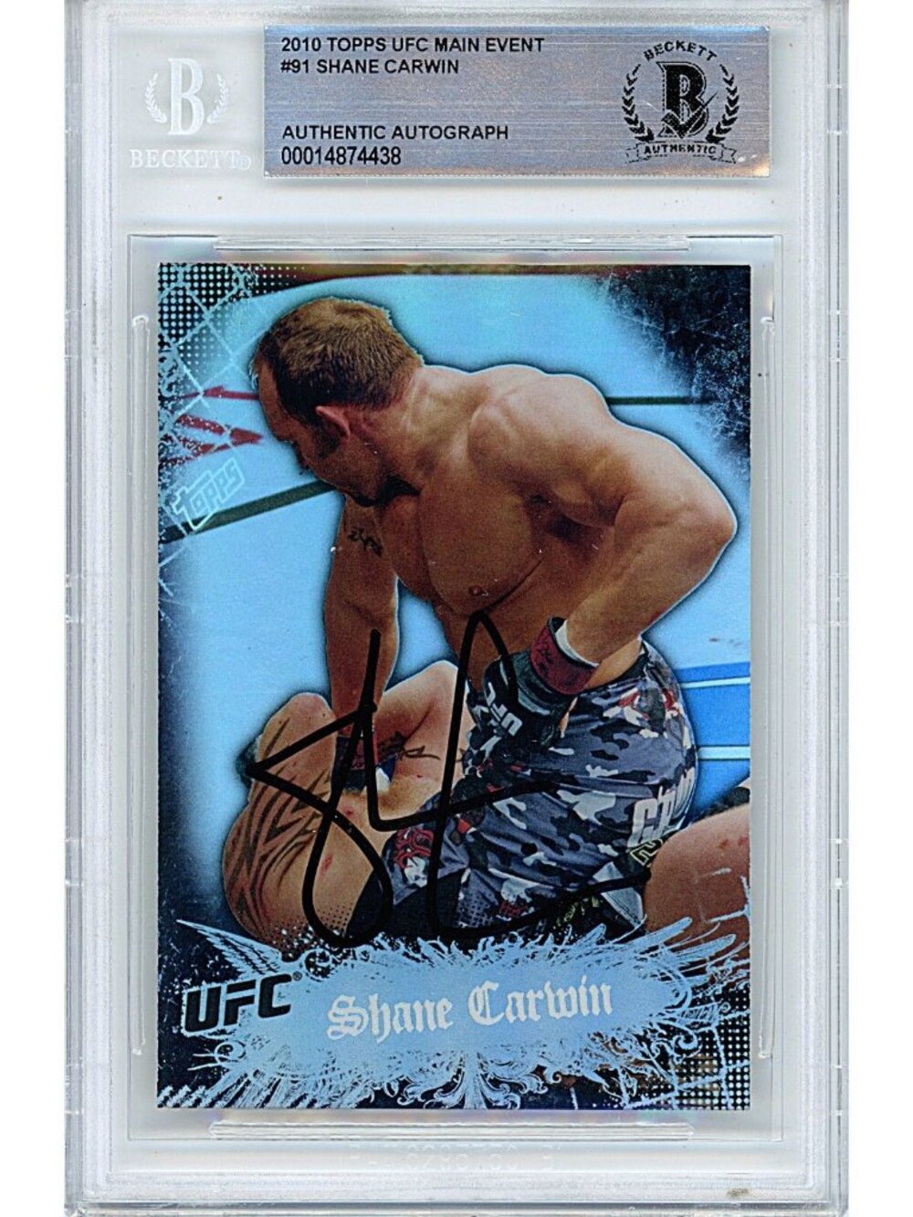 Shane Carwin Signed 2010 Topps UFC Main Event Card Beckett Slab MMA Autograph